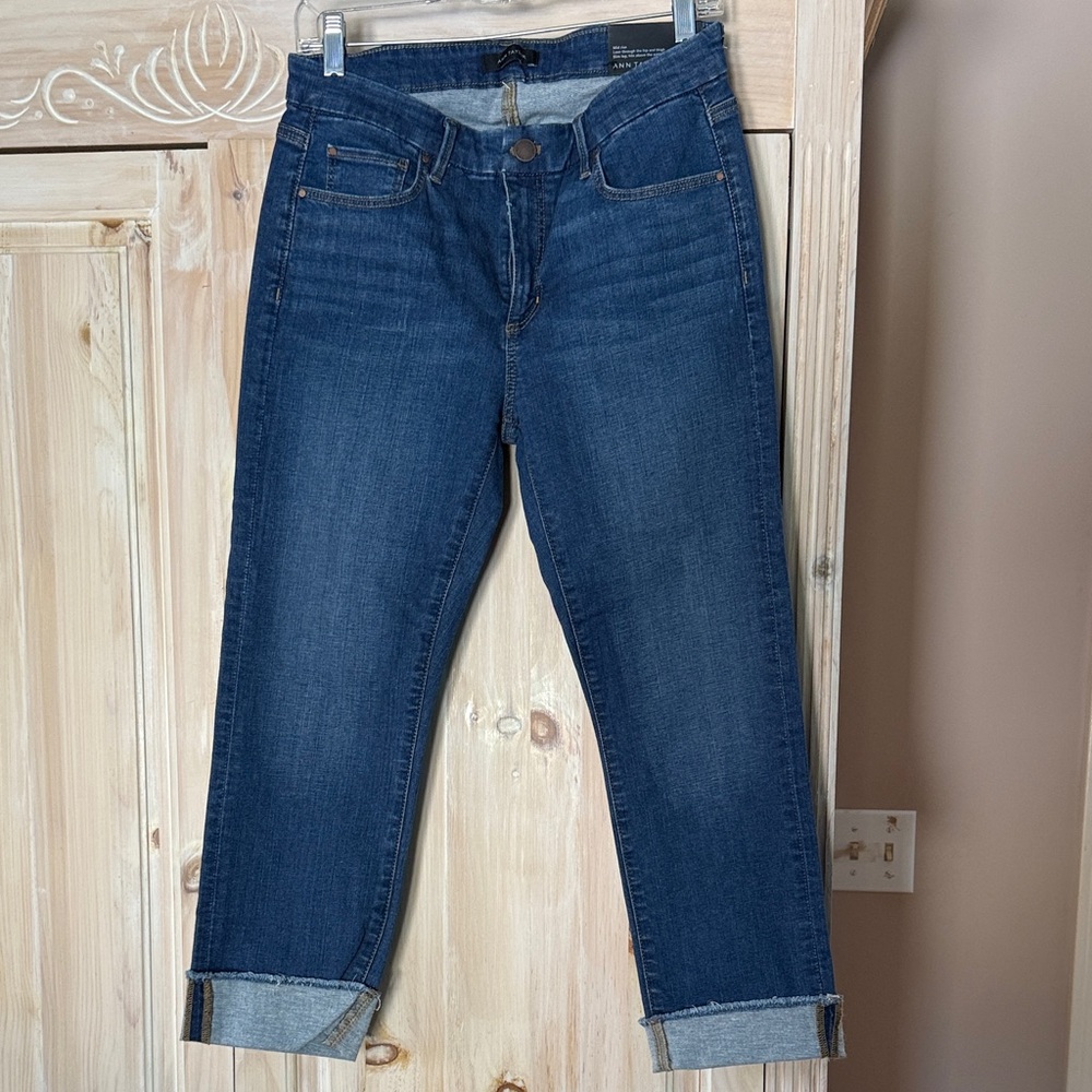 Ann Taylor Women's Blue Jeans , Straight crop